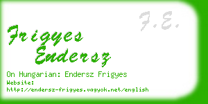 frigyes endersz business card